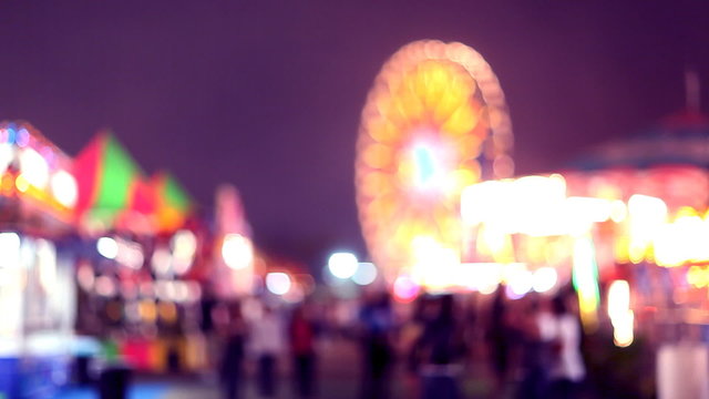 Carnival Rides and Games at Night