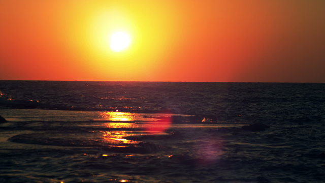 Stock Video Footage of the sunset at Dor Beach shot in Israel at 4k with Red. 
