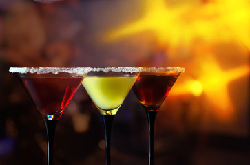 glasses with  cocktail