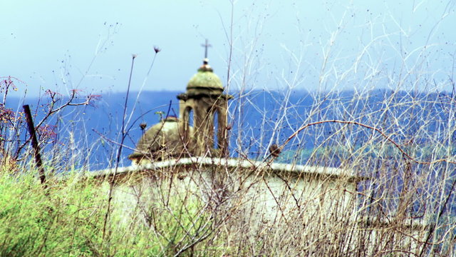 Stock Video Footage of an old Christian church near Banias shot in Israel at 4k with Red.