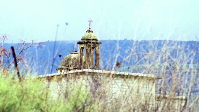 Stock Video Footage of an old Maronite Christian church shot in Israel at 4k with Red.