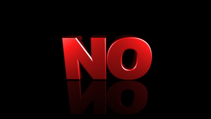 Falling 'NO' 3D Text from Sky