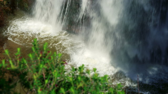 Stock Video Footage of bottom of Tahana Waterfall shot in Israel at 4k with Red.