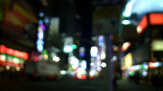 Defocused NYC Times Square City Lights