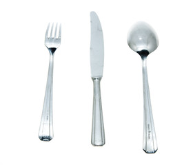 Cutlery and white plate