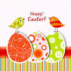 Naklejka premium Template Easter greeting card, vector