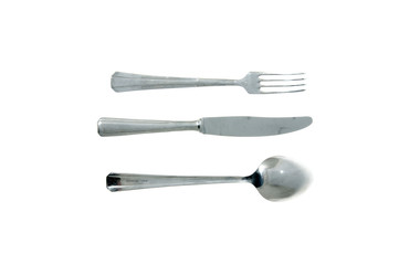 Cutlery and white plate