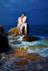 romantic couple at beach