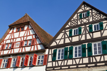Historische Fachwerkhäuser in Schwäbisch Hall, Deutschland