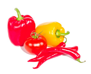 tomato, pepper and chili