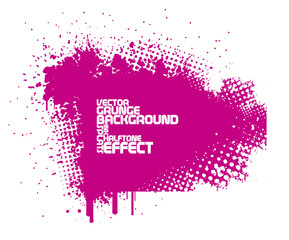 abstract pink grunge background with splats and halftone effect