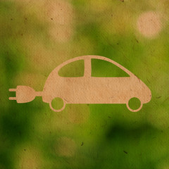 eco car on paper texture