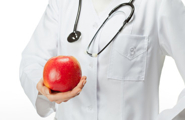 Doctor advising healthy food