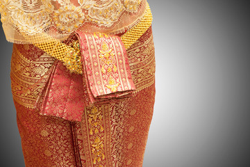 Thai traditional female wedding isolated