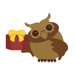 nice owl with present box