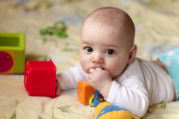 Baby sucking his finger