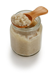 homemade salted rice malt in jar, japanese condiment