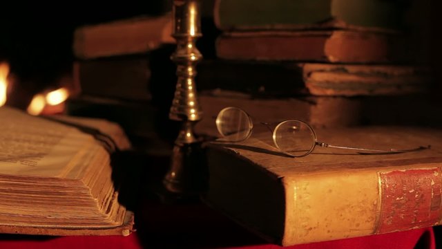 Reading in front of the fire