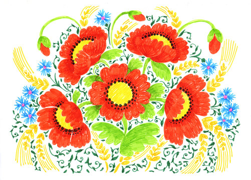 hand painted illustration: Field Bouquet