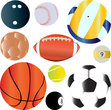 sport balls set - Vector