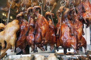 Cooked Birds at Market