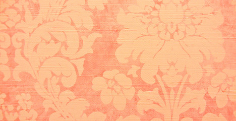 Red flower pattern on the wall