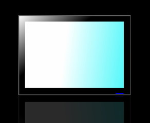 LED TV screen isolated on black background