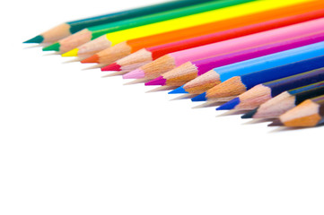 Color pencils isolated on white background