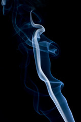 Blue smoke on the black