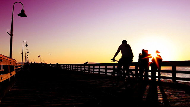 People on Pier (Silhouette at Sunset)