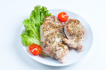 fried meat with vegetables