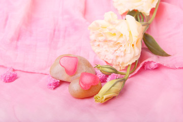 valentines and flower on   pink Scarves