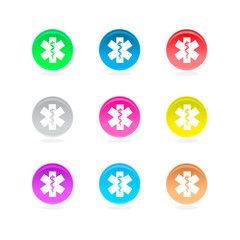 Medical symbol color icons