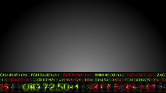 Stock Market Tickers Price Data Animation