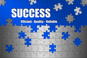 Puzzle Success Efficient Quality Reliable blue