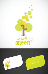 Abstract stylized tree and business cards