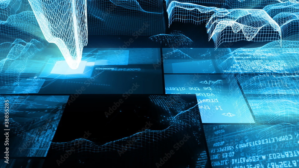 Poster digital data code network technology