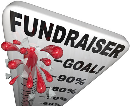 Fundraiser Thermometer Tracks Goal Reached Success