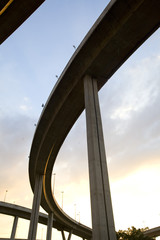 elevated express way at sunset