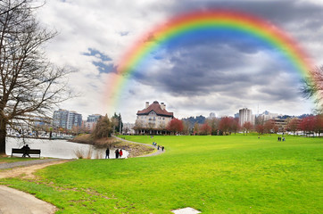 Beautiful Rainbow Over Portland