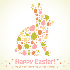 Easter eggs bunny silhouette card