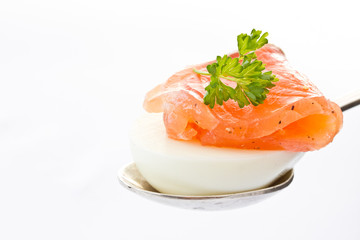 eggs and salted trout