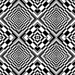 Foto auf Acrylglas Psychedelisch Nahtloses geometrisches Muster der Op-Art.