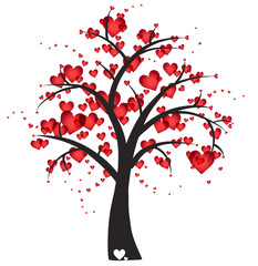 Decorative tree with hearts