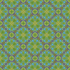 Vintage damask wallpaper pattern with abstract flowers and swirl