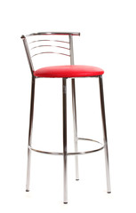 red bar chair isolated on white.