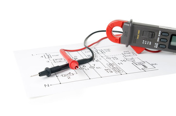 Digital multimeter and the circuit.