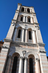 Fototapeta premium Belltower Cathedral of Ferrara. Emilia-Romagna. Italy.