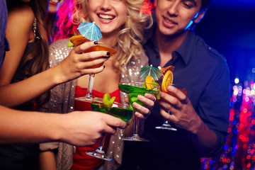 Drinking cocktails