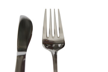fork and knife isolated on white with clipping path